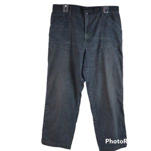 Levi's Vtg Gray Corduroy "Camp Pants" High Rise Straight Leg Stretch Jeans